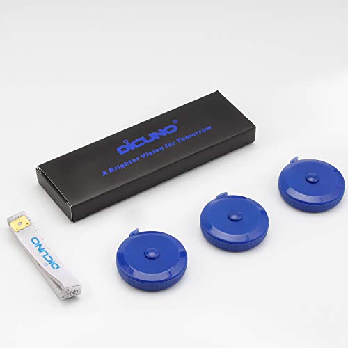 DiCUNO 3-Pack Soft Retractable Measuring Tape, 60-Inch 1.5 Meter, Blue - color: Blue*3pcs