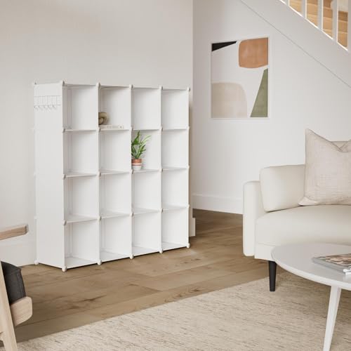 C&AHOME 16 Cube Storage Organizer Cube Shelves Units Storage Cubes, Milky - color: Milky