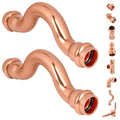 (WDAISY2 pack)1/2" Press Copper Fittings, 1/2 Inch Press Cross-Over For Copper Tube Connection,Lead-Free,UPC,NSF/ANSI61 Certified. - size: 1/2" Copper Press Crossover Elbow – 2P