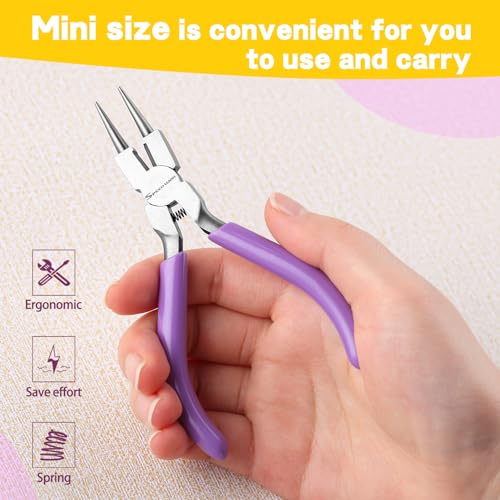 SPEEDWOX Mini Round Nose Pliers With Cutter - Wire Looping and Bending Tool for Jewelry Making - Small Micro Pliers With Looper - style: Round Nose Pliers with Cutter