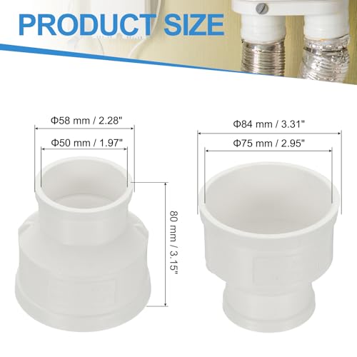 PATIKIL 75mm to 50mm Duct Reducer PVC Pipe Increaser Adapter Airflow Tube - size: 75mm to 50mm
