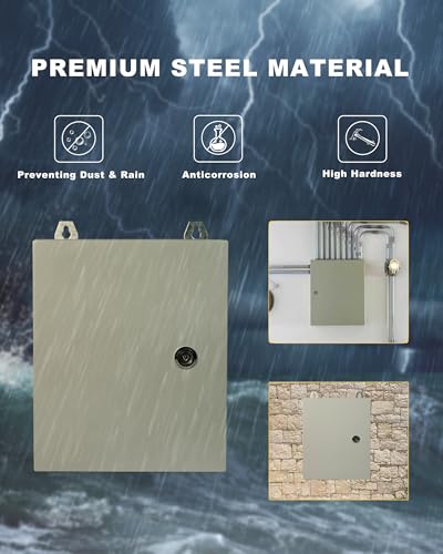 Waterproof Electrical Enclosure 20 x 20 x 6'', Outdoor Electrical Box Weatherproof, Electrical Junction Box with Reinforced Lock - size: 20 x 20 x 6''
