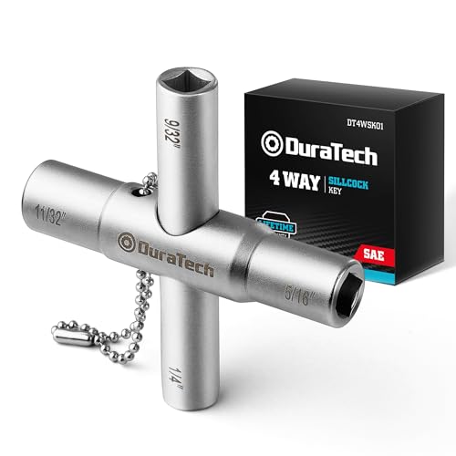 DURATECH 4 Way Sillcock Key, 1-Pack, for Valve, Faucet, and Spigots - size: 1-Pack, style: 4 Way Key