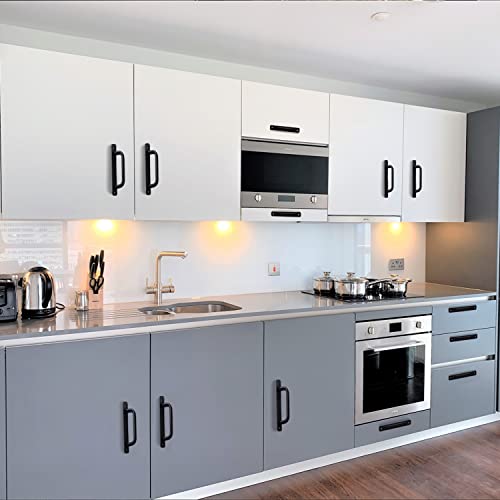 2 Pack 5 Inch 128 mm Matte Black Cabinet Handles Aluminum Cabinet Pulls Drawer Pulls - color: RoundBlack, size: 5 Inch