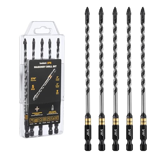 toolant 3/16" Serrated Eccentric Masonry Drill Bits, 5-Piece Set - size: 3/16"(5pcs)