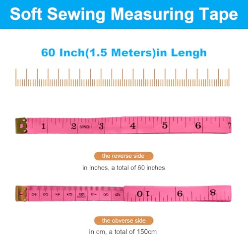 4 Pack Tape Measure Retractable Measuring for Body Fabric Sewing Tailor Cloth Knitting Craft Measurements, 60-Inch Soft Measuring Tape Double Scales Rulers for Body Weight