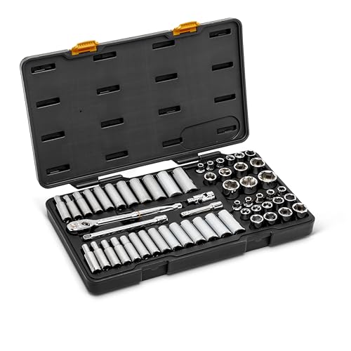 GEARWRENCH 56 Pc 3/8" Dr 6 Pt 120XP™ SAE/Metric Mechanics Tool Set | 80550P - size: 3/8", style: 56-piece kit