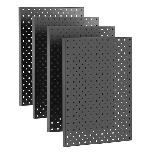 Ultrawall Metal Pegboard Panels, Pegboard Wall Organizer, Black Peg Boards - color: Black, size: 16x12"- 4 Pcs