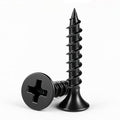 #7 x 1-1/2" Black Drywall Screws for Wood, Flat Head Self Tapping (100Pcs) - size: #7 x 1-1/2" (100Pcs)