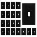 ENERLITES Toggle Light Switch Wall Plate, Gloss Finish, Standard Size 1-Gang 4.50" x 2.76", Unbreakable Polycarbonate Thermoplastic, 8811-BK-20PCS, Black (20 Pack) - color: Black, size: 20 Pack