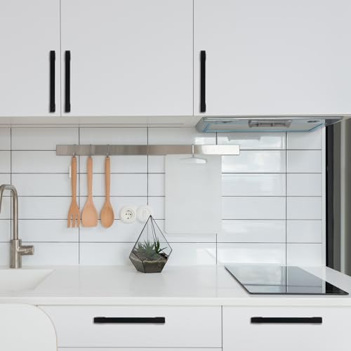 COTYKILEY 10 Pack 6-1/4Inch(160mm) Matte Black Cabinet Handles Black Kitchen Cabinet Pulls Cabinet Door Handles Kitchen Cabinet Hardware - color: Matte Black, size: 6-1/4" Hole Center（160MM）