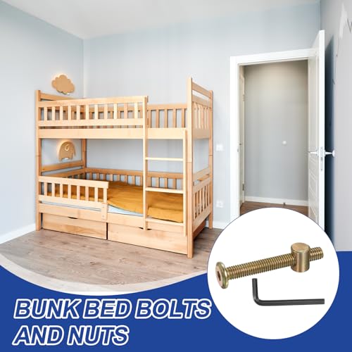 PATIKIL 4 Set Bunk Bed Bolts and Nuts Kit, M8x60mm Furniture Bolts Hex Drive Socket Cap Hardware Replacement for Beds Headboards Chairs - size: M8x60mm