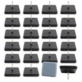 24pcs 1" Nail on Furniture Glides Sliders for Wooden Furniture, Furniture Sliders Pads Square Teflon Furniture Glides Floor Protectors PTFE Moving Furniture Glides - size: 1x1"-24pcs