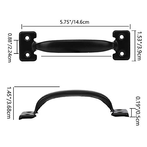 HOME MASTER HARDWARE Wood Gate Hardware Set- Heavy Duty 6" Gate Tee Hinge,Pull Set Gate Hardware Kit with Screws for Outdoor Fence Swing Gate Black Finish | 2 Pack T Strap Hinges, Self Locking Gate Latch, Pull Door Handle, Included Screws, Black, HOME MAS