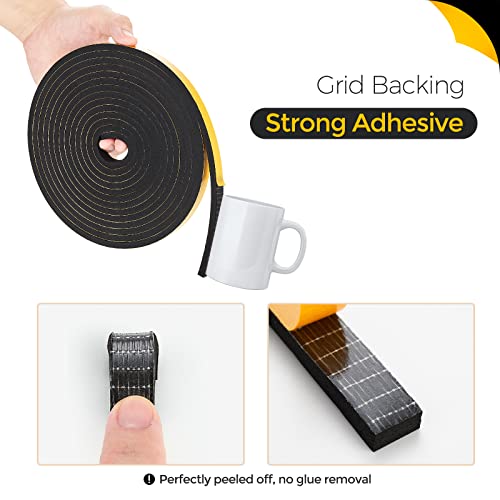 Ravinte Weather Stripping Door Seal, 1/2 x 1/8 Adhesive Foam Tape, 32 FT - color: Black, size: 1/2In x 1/8In x 32Ft