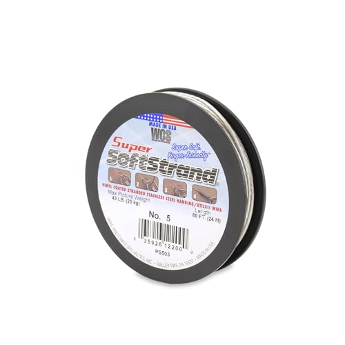 SuperSoftstrand Picture Hanging Wire - Retail Spool - 80ft - #5, 43 lb - size: #5, 43 lb, style: Retail Spool