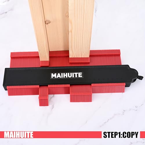 10" Contour Duplication Gauge，Adjustable Lock ，Precisely Copy Irregular Shape ，Irregular Welding Woodworking Tracing ， Must Have Tool for DIY Handyman, Construction 10 Inch,(RED)