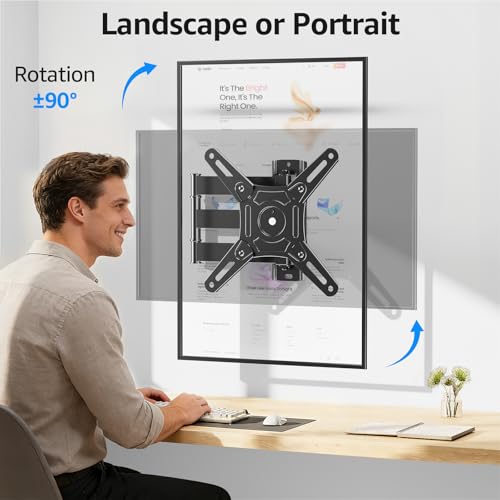 MOUNTUP Full Motion TV Wall Mount for Most 14-42 Inch LED LCD Flat Screen TVs & Monitors, Swivel Tilt Extension Rotation Wall Mount TV Bracket with Articulating Arm, Max VESA 200x200mm, up to 44 lbs - size: for 14-42 Inch TV,Full Motion Wall Mount TV