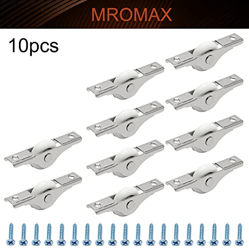 MroMax 10Pcs 23mm/0.91" Dia Screen Door Rollers Nylon White Sliding Wheel Electroplating Sliding Wheel with Stainless Steel Shell for Garage Screen Door - color: 10pcs White Wheel