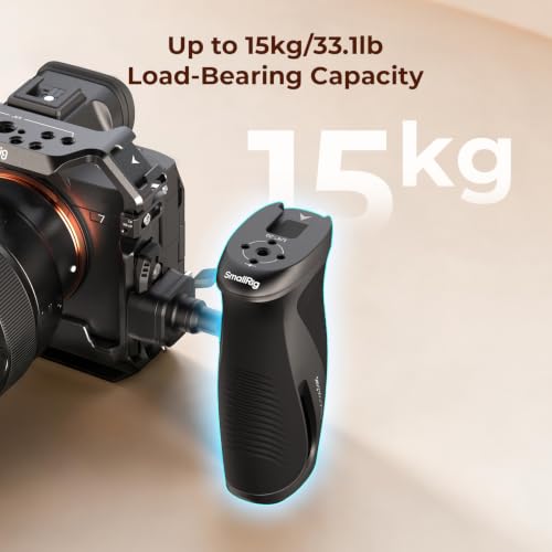 SMALLRIG Rotating Side Handle with HawkLock H21 Quick Release NATO Clamp, Includes H21 NATO Rail, 360° Adjustable, 15kg/ 33lb Load, Ergonomic Silicone Grip