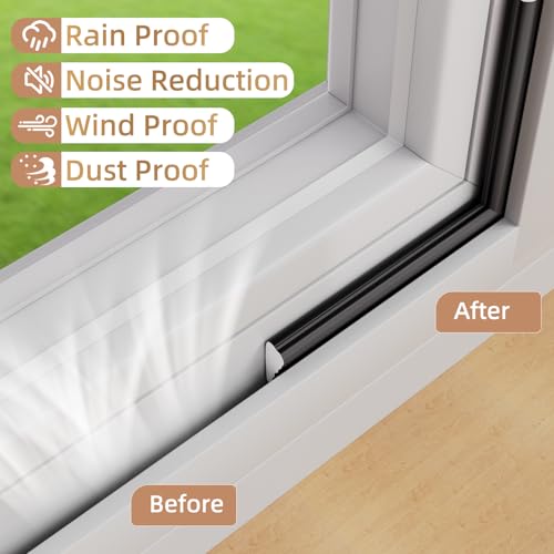 Kneelisa 3Pcs×196” Wedge-Shape Foam Window Weather Stripping Door Seal - color: Black, size: 3pcs×196"