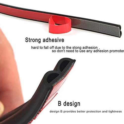98.4 Feet Universal Self Adhesive Weather Seal Strip, 51/100 x 1/5 Inch Thick, Car Door & Window Weatherstrip with Soundproof Engine Cover - size: 98.4 Feet Long