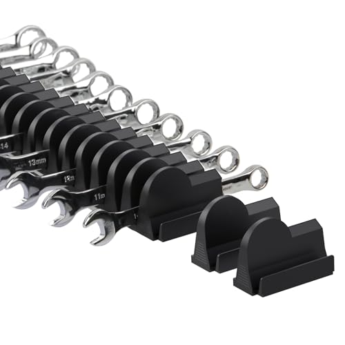 DEHOYI 12 pcs Modular Wrench Organizers for Tool Drawers - Wrench Rack with Metric & SAE Labels, Perfect Tool Storage Holder. Gift for father, brother and boyfriend (12pcs-Black) - style: 12pcs-Black