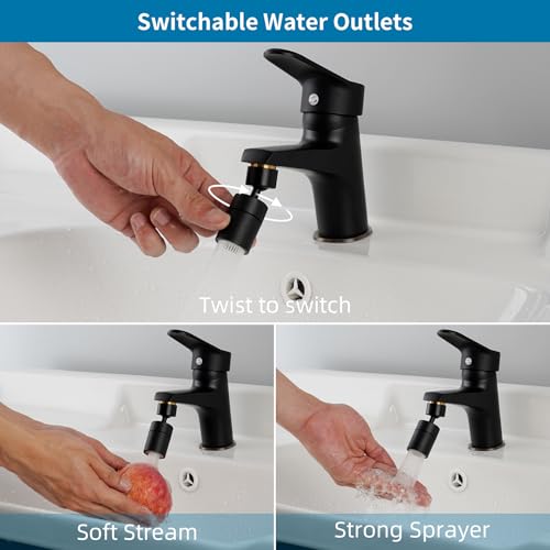 Hibbent NSF/ANSI/CAN 61 Certified Kitchen Faucet Aerator, Matte Black - color: Matte Black, style: Upgraded 360 Degree Faucet Aerator