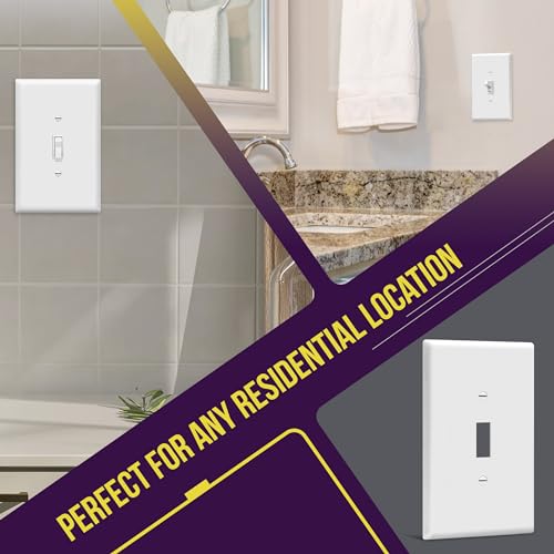 ENERLITES Toggle Light Switch Wall Plate, Jumbo Switch Cover, Oversized 1-Gang 5.5" x 3.5", Unbreakable Polycarbonate Thermoplastic, 8811O-W, White - color: White, size: Over-Size