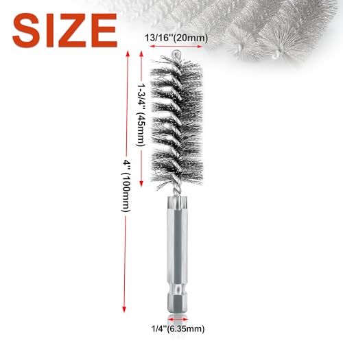 5Pcs 13/16" Stainless Steel Wire Bore Brush for Power Drill Cleaning - size: 20mm | 13/16"