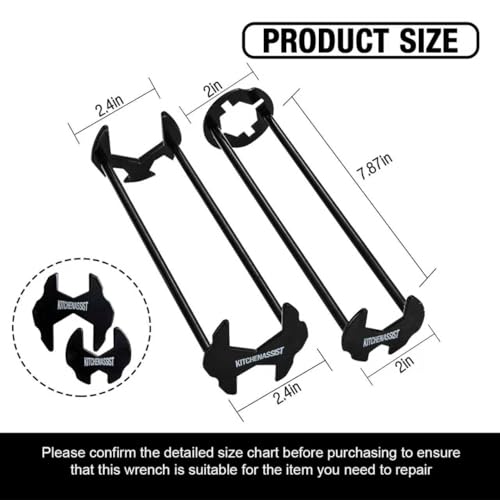 2pcs Basin Wrench Multifunctional Sink Wrench 7 Sizes Faucet Tool Four-jaw Hex Spanner Universal Plumbers Tool for Tight Spaces Kitchen Bathroom Home