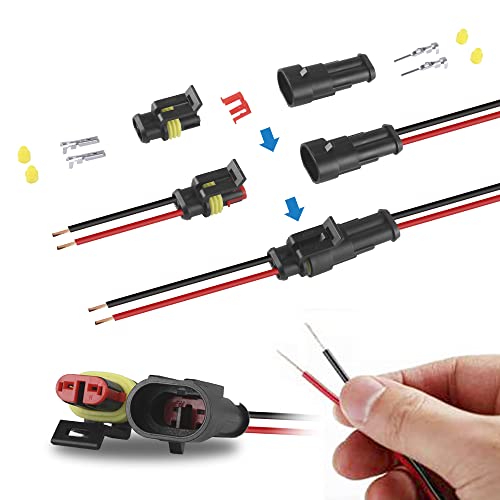 MUYI 1/2/3/4 Pin Electrical Connector Kit for 20-16AWG Wire (384PCS) - style: 1-4pin connector(384 pcs)