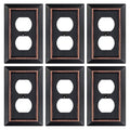Metal Wall Plate for Electrical Outlets, Outlet Covers Wall Plate, 6 Pack - size: Duplex Outlet