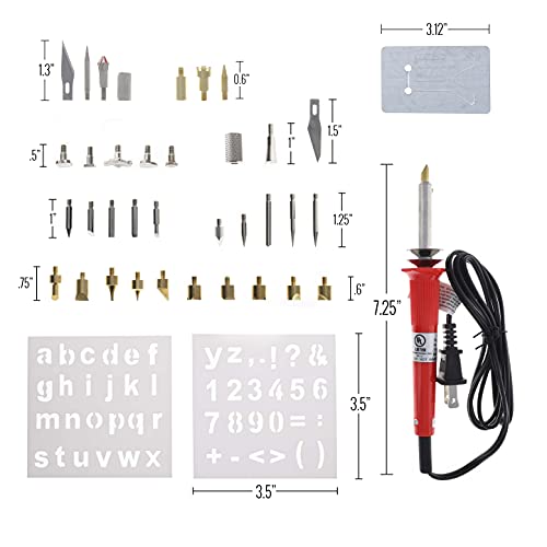 Wood Burning Pen Set Soldering Chiseled Tips and Tweezers Kit - 35pc - size: 35pc