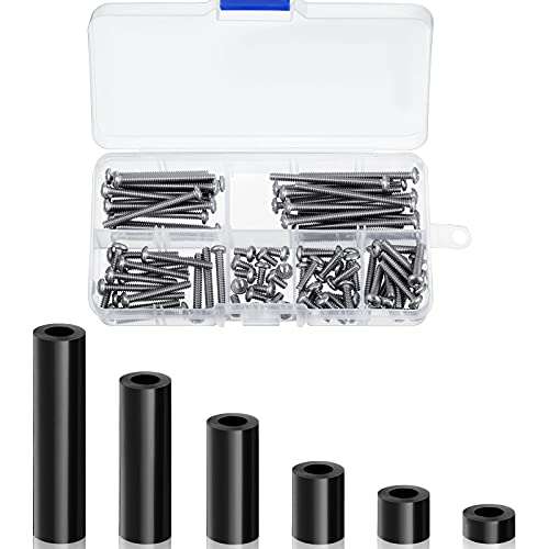 Zonon 150 Pcs Outlet Spacers Electrical Extender Kit Screw Spacers, Black - color: Black