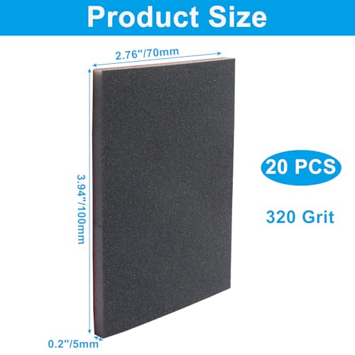 20 PCS Ultra Fine 320 Grit Sanding Sponge - size: 320 Grit