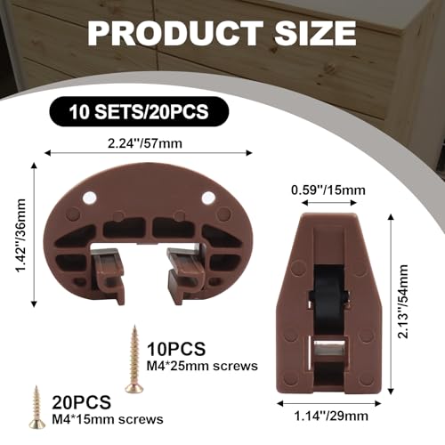 Plastic Center Mount Drawer Track Guidess, Dresser Repair Parts