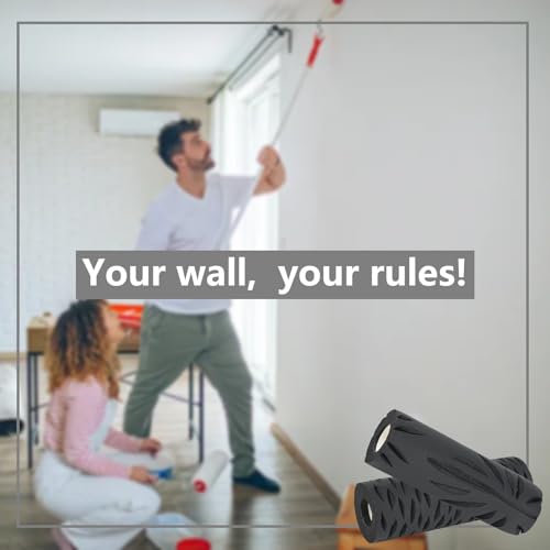 Jayen 9" Drywall Texture Roller, Tree Bark Pattern Paint Applicator