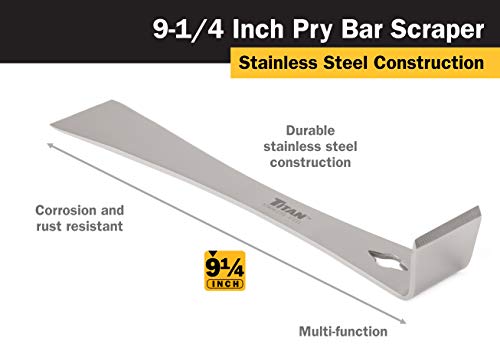 Titan 11509 9-1/4-Inch Stainless Steel Pry Bar Scraper - size: 9-1/4"