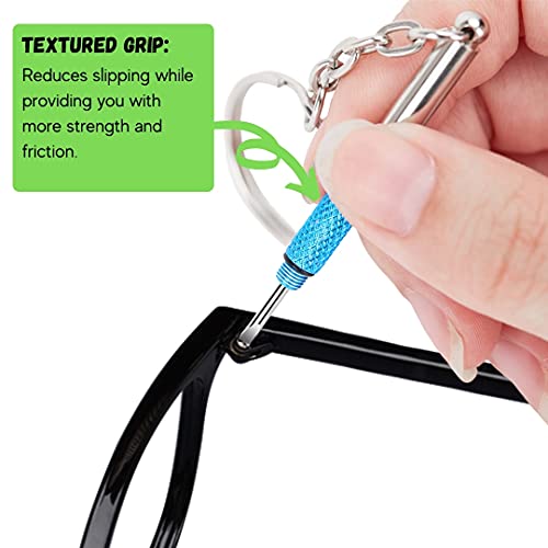 UNEAK - Eyeglass Screwdriver Repair Kit Precision 3 in 1 Mini Screwdrivers Set Keychain Glasses, Sunglasses, Sunglass, Watch, Electronics, Jewelry, Eyeglasses, Flat Head, Phillips, Hex - color: Blue