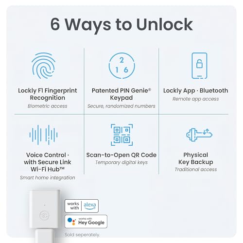 Lockly Secure Plus Smart Deadbolt Lock with 3D Biometric Fingerprint - color: Matte Black