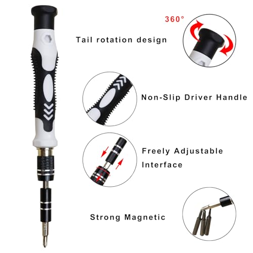 122 in 1 Precision Screwdriver Set Magnetic Professional Computer Repair Tool Kit Small Electronic Screwdriver Set for Phone, PC, Watch, Game Console, Tablet, Camera, Modding, and DIY Projects