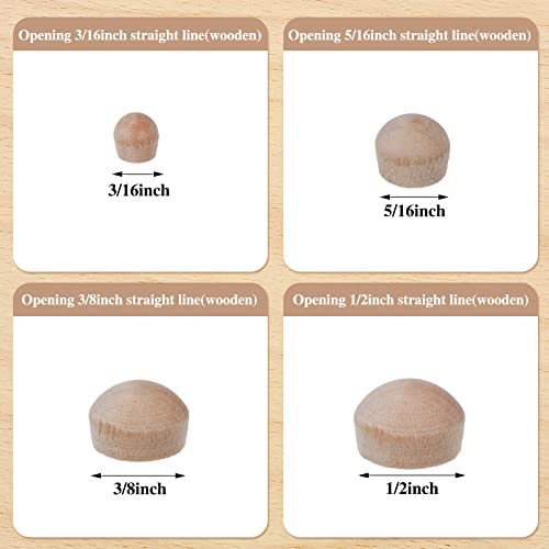 Bucherry 120 Pieces 4 Sizes Wood Plugs Wooden Hole Plugs,Round - style: Round