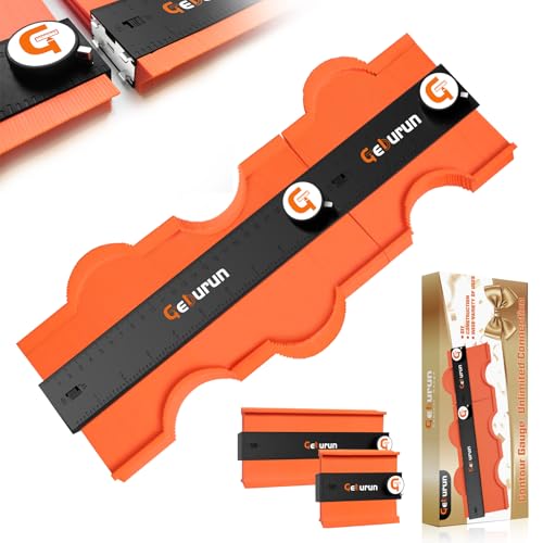 Contour Gauge (10+5 Inch) Unlimited Connection Profile Tool with Lock, Valentine's Day Gifts for Men Husband Him, Super Contour Duplicator Woodworking Tools Construction Outline Angle Measuring Tool