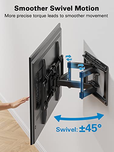 Pipishell Full Motion TV Wall Mount for 40–82 inch TVs, Swivel TV Wall Mount with Smooth Dual Arms, Wall Bracket Fits Most 55+ 65+ 75+ TVs, Max VESA 600x400mm, Fits 12″/16″ Wood Studs, up to 110 lbs - style: Fits 40-82" TVs / Max 16" Wood Stud