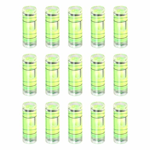 HARFINGTON 15pcs Small Cylindrical Bubble Level Vials 23x8mm PMMA Mini Horizontal Bubble Spirit Level Measuring Layout Tools for RV TV Picture Frame Hanging Tool Leveler - size: 23x8mm