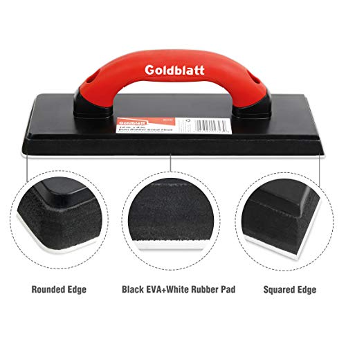 Goldblatt 4" x 12" Grout Float for Tile, Molded Rubber Grout Float