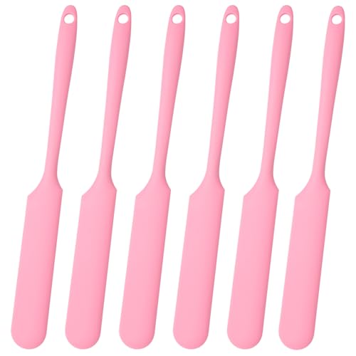Gartful 6PCS Silicone Spatula Sticks, Non-Stick Epoxy Resin Mixing Sticks Scraper Tools, Reusable Stirring Rods for Resin, Paint, Waxing, Liquid, Arts Crafts Supplies, Facial Mask, Pink - color: Pink, size: Large