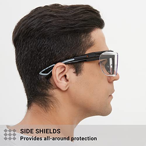 MORK&SUKY Safety Glasses Fit Over Prescription Eyeglasses, ANSI Z87 Certified,Anti-Fog Eye Protection for Men and Women. - color: Black/Gray（5pack）