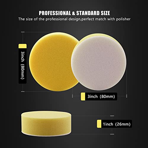 Polishing Pad, 50pcs 3 inch(80 mm) Sponge Buffing Pads, Foam Polishing Pad Kit for Car Sanding, Polishing and Waxing - color: 3 inch 50PCs